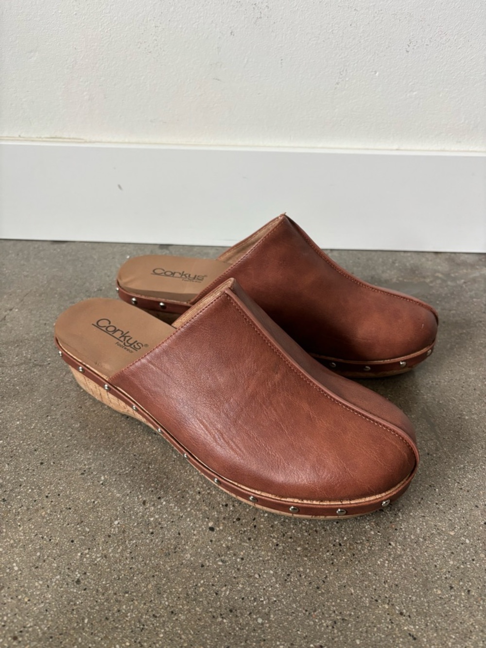 Corkys Men's Chestnut Brown Leather Slip-On Clog